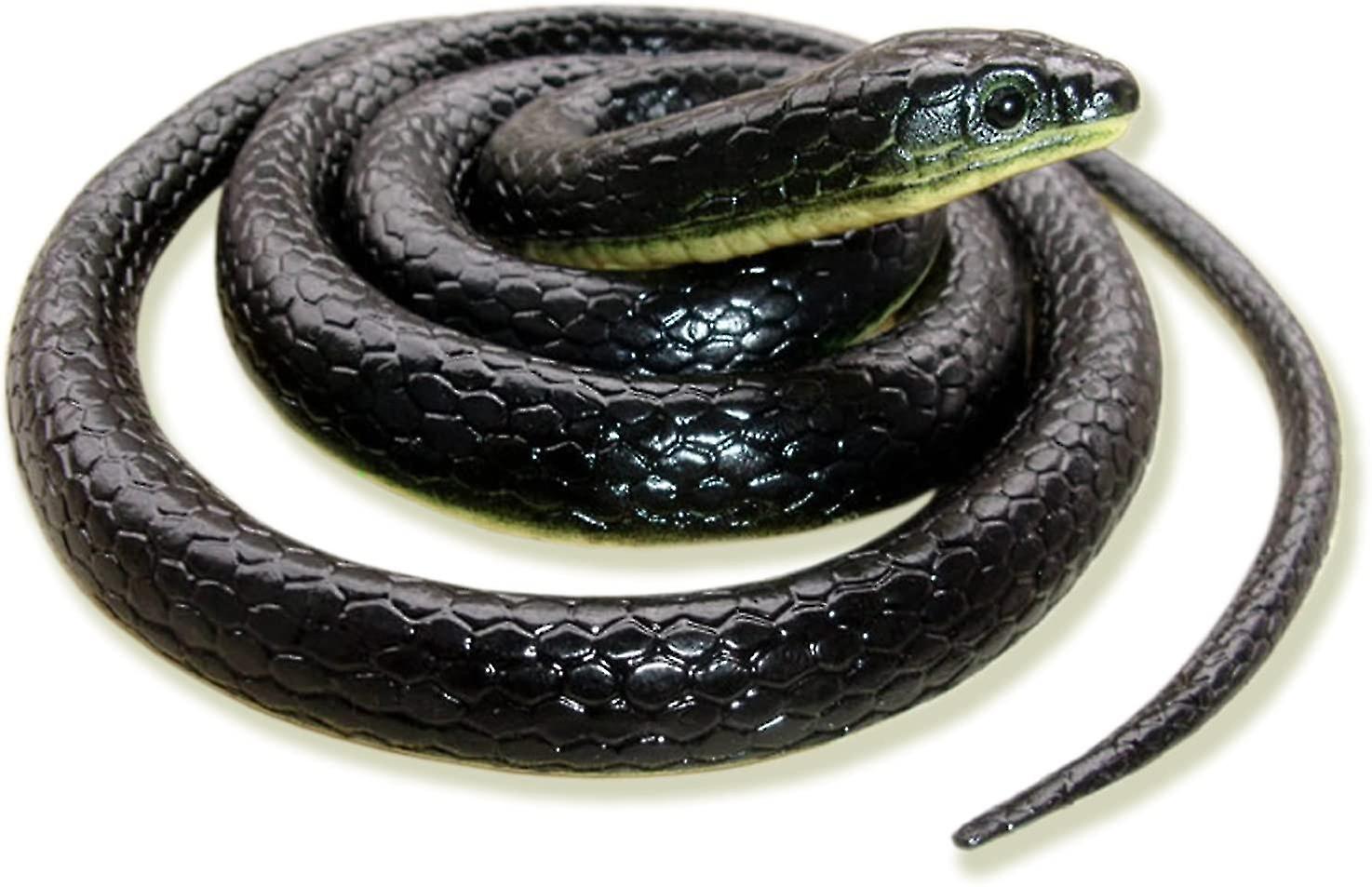 Miman Realistic Fake Rubber Snake Toys Black Fake Snakes That Look Real Prank Stuff Cobra Snake 49 Inch Long