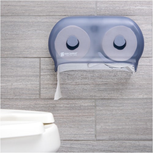 San Jamar R3600TBL Versatwin Double Roll Standard Toilet Tissue Dispenser， Arctic Blue