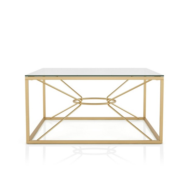 Techna Glass Top Coffee Table Gold Coating clear Homes Inside Out