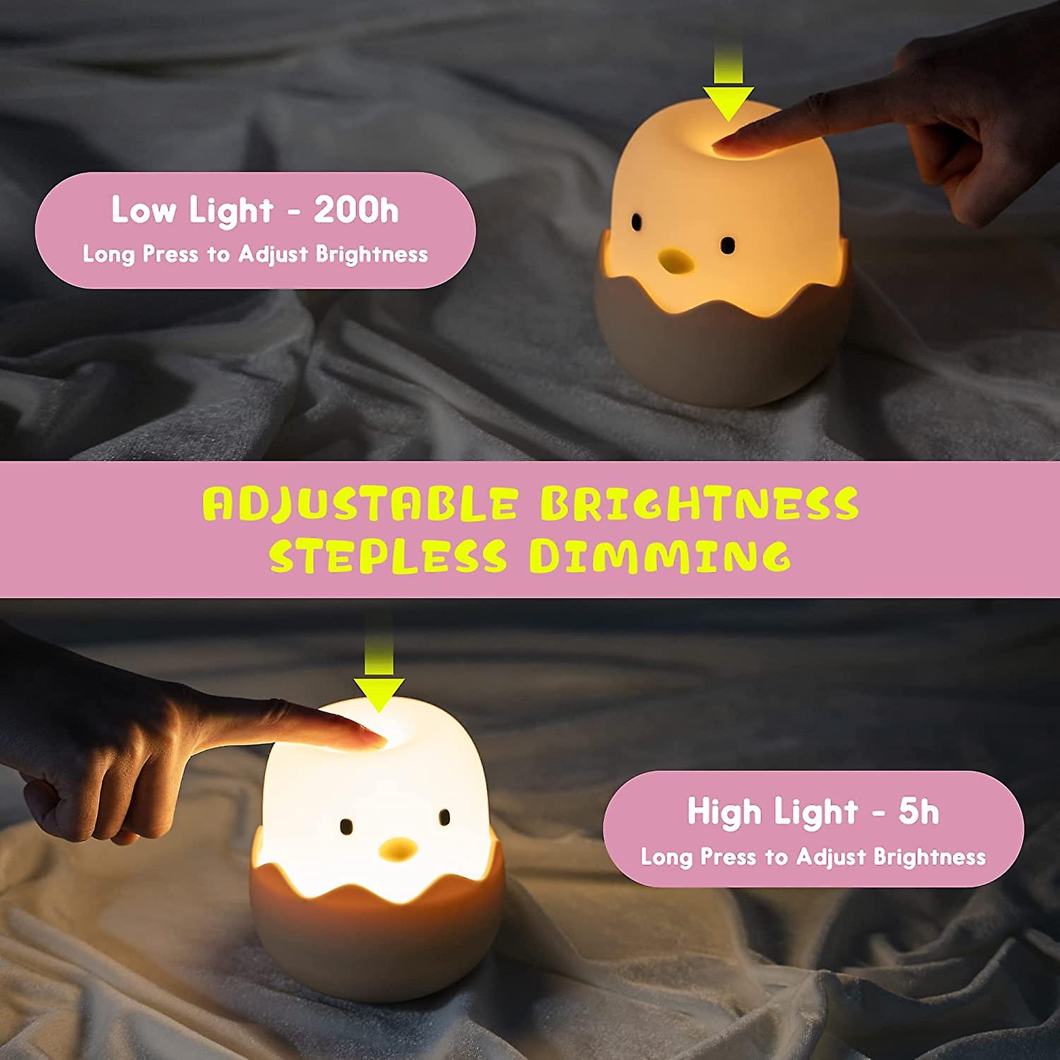 Baicccf Cute Night Light For Kids， Kawaii Chacochick Silicone Squishy Nursery Night Light For Baby Girls Boys Gift， Portable Rechargeable Led Lamp Wit