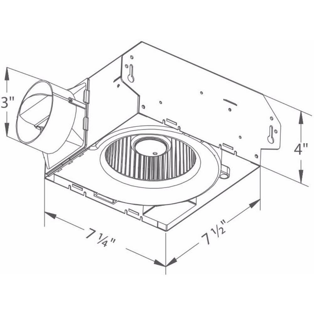 Delta Breez Slim Series 70 CFM Wall or Ceiling Bathroom Exhaust Fan with Humidity Sensor ENERGY STAR SLM70H