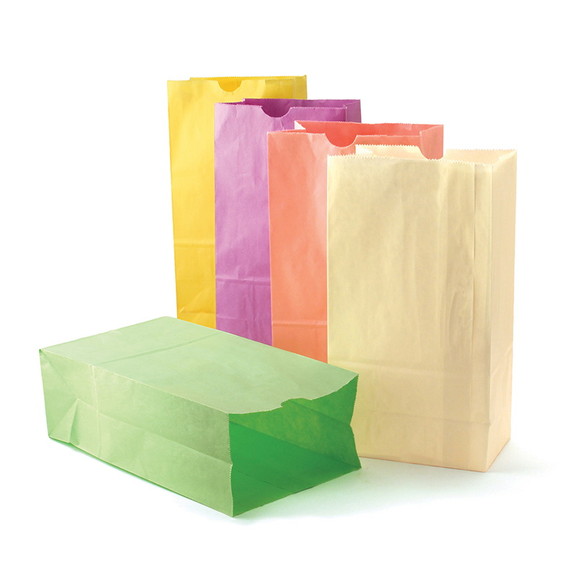 Hygloss HYG66289 3 Colorful Paper Bags Sz6  Pastel...