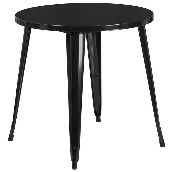 30-inch Round Metal Indoor-Outdoor Table Set