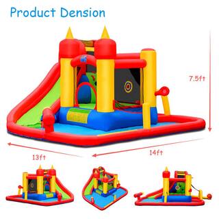 HONEY JOY Jumping Bounce House 14 ft. Inflatable Water Slide TOPB002069