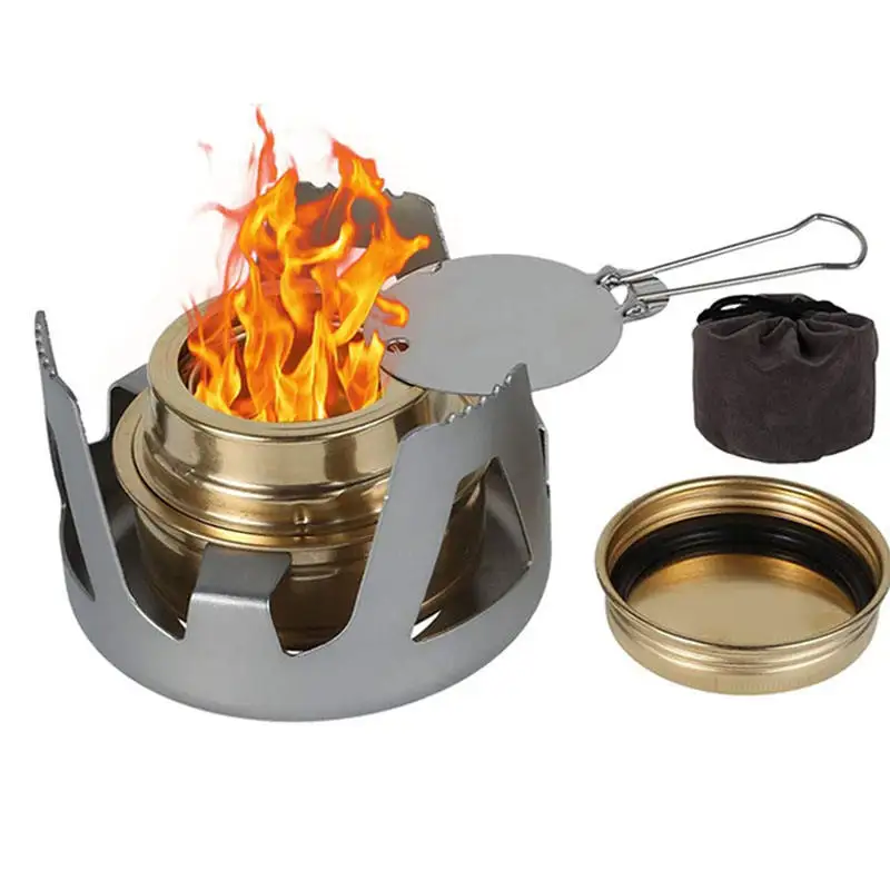 LARIBON Safe Outdoor camping picnic folding furnace portable mini galvanized alcohol Solid camping fuel stove