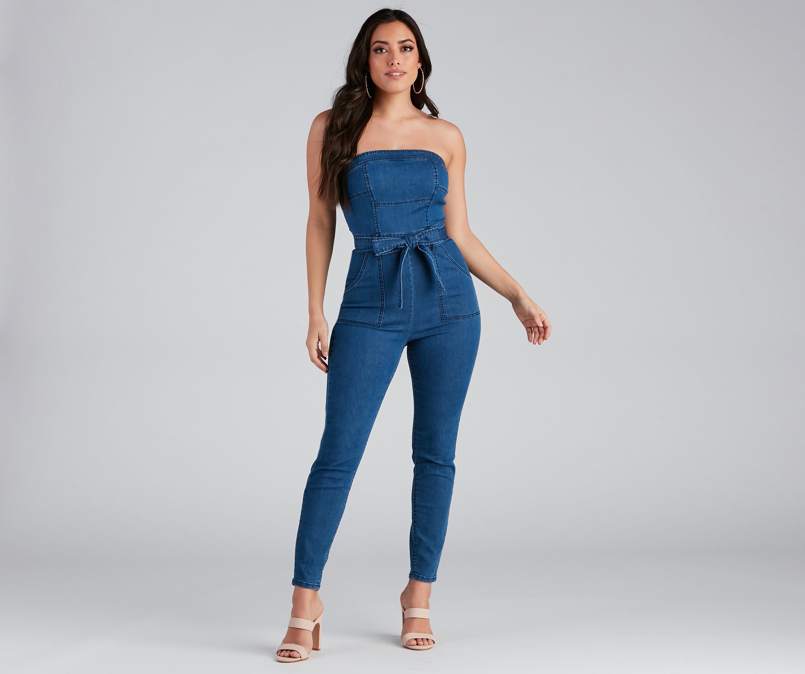 Retro Style Moves Denim Catsuit