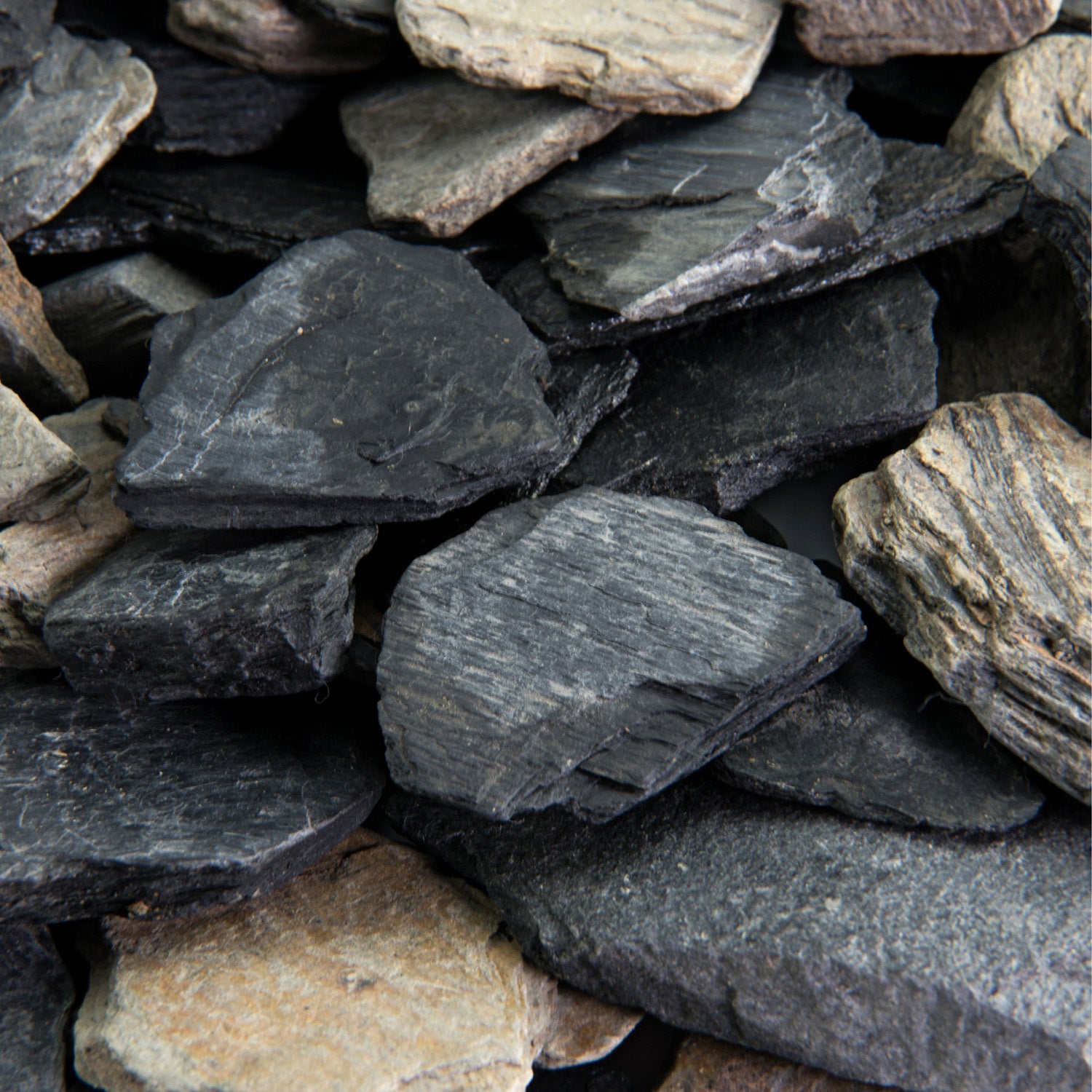 Black and Tan Slate Rock for Aquariums, Aqua-scaping, & Garden Stones