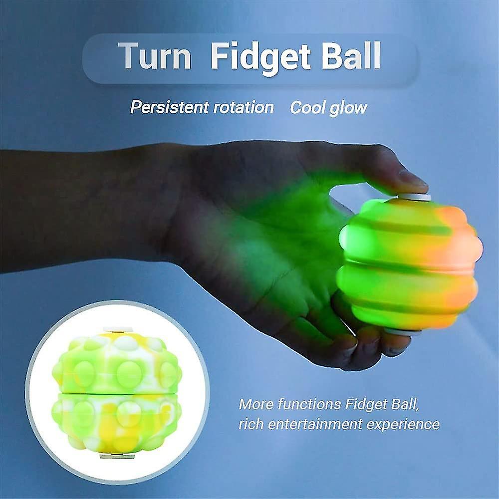 Pop Ball 3d Fidget Ball Spin Stress Ball Pop Toy Silicone Glow Bouncing Ball Stress Relief Hand Toay