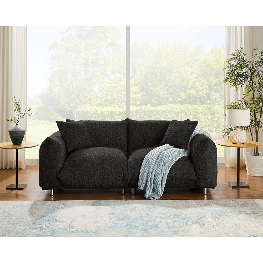 78.2nch Wide Boucle Sofa  Scandinavian style Couch  Loveseat