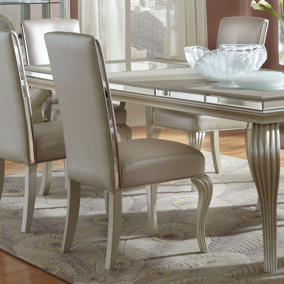 Hollywood Loft Dining Side Chair  Set of 2  Pearl   Contemporary   Dining Chairs   by Michael Amini  Houzz