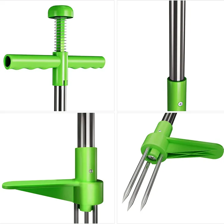 Garden Weed Puller Stand Up Weeder Hand Tool Long Handle Weed Root Pulling Picker Tool