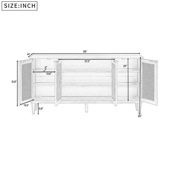 Large Storage Space Sideboard for Living Room and Entryway