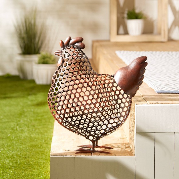 Iron Chicken Wire Chicken Sculpture Brown Zingz amp Thingz