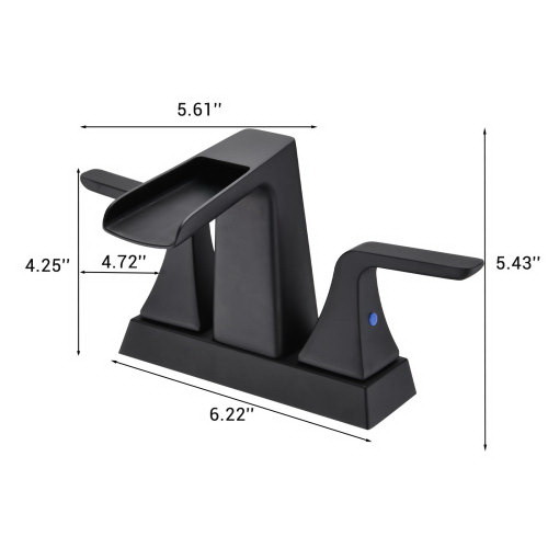 Two Handle 4 inch Centerset Waterfall Bathroom Sin...