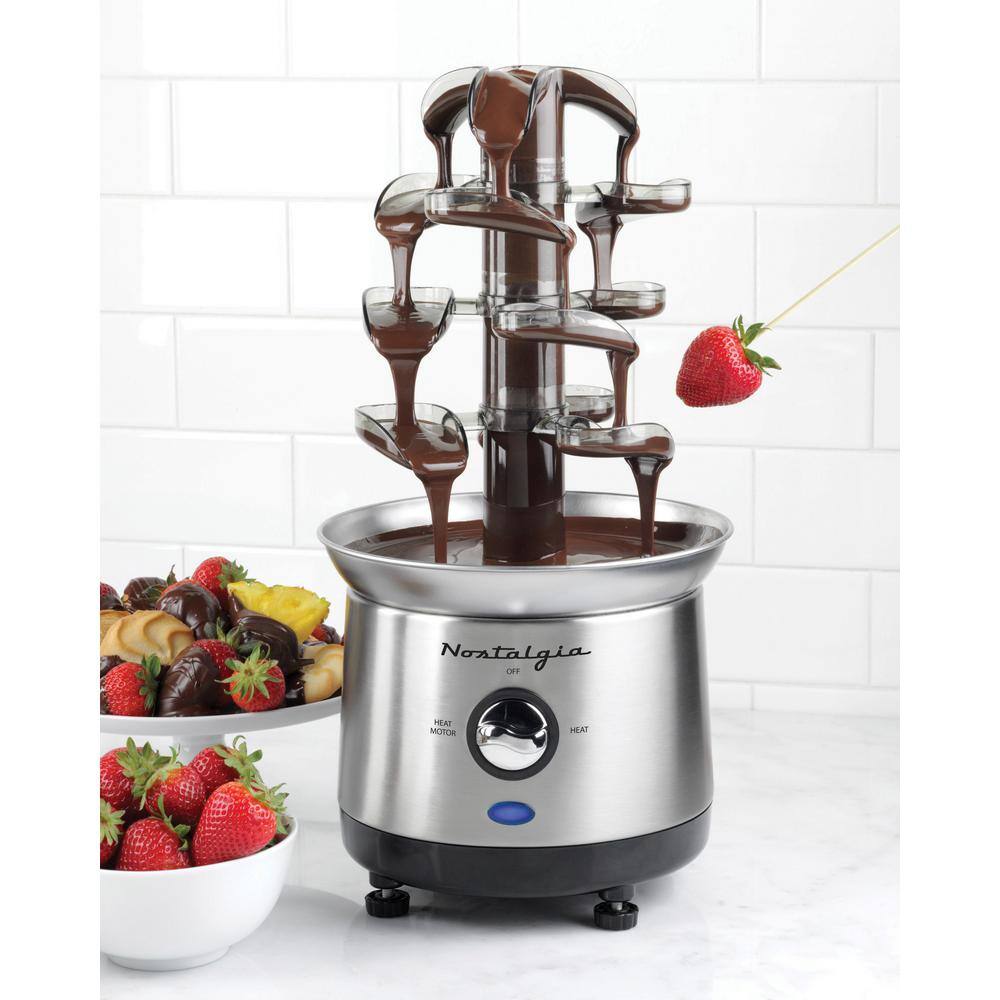 Nostalgia 1 qt. Stainless Steel Cascading Chocolate Fondue Pot NCFF1000SS