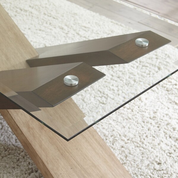 Tennyson Two-tone Wood and Glass Top End Table by Greyson Living