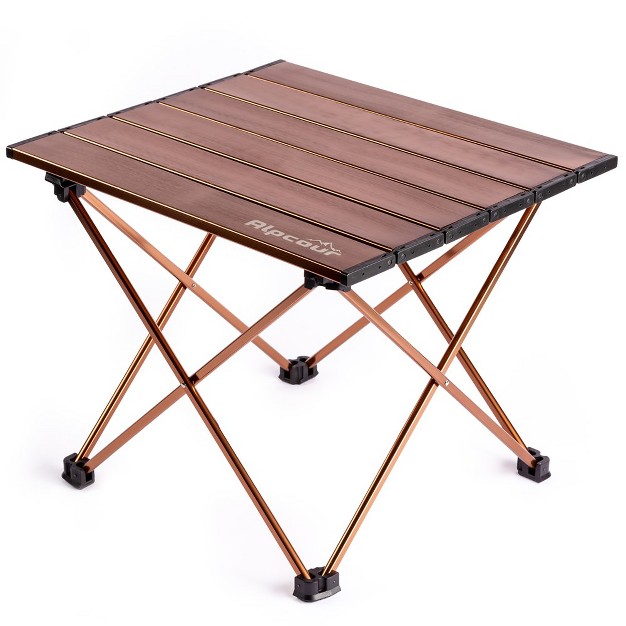 Alpcour Compact Folding Camping Table Lightweight Aluminum Portable Side Table