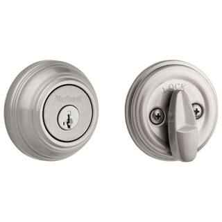 Kwikset Satin Nickel Single Cylinder Deadbolt featuring SmartKey Security with Microban Antimicrobial Technology 98015SMTCPK4V1