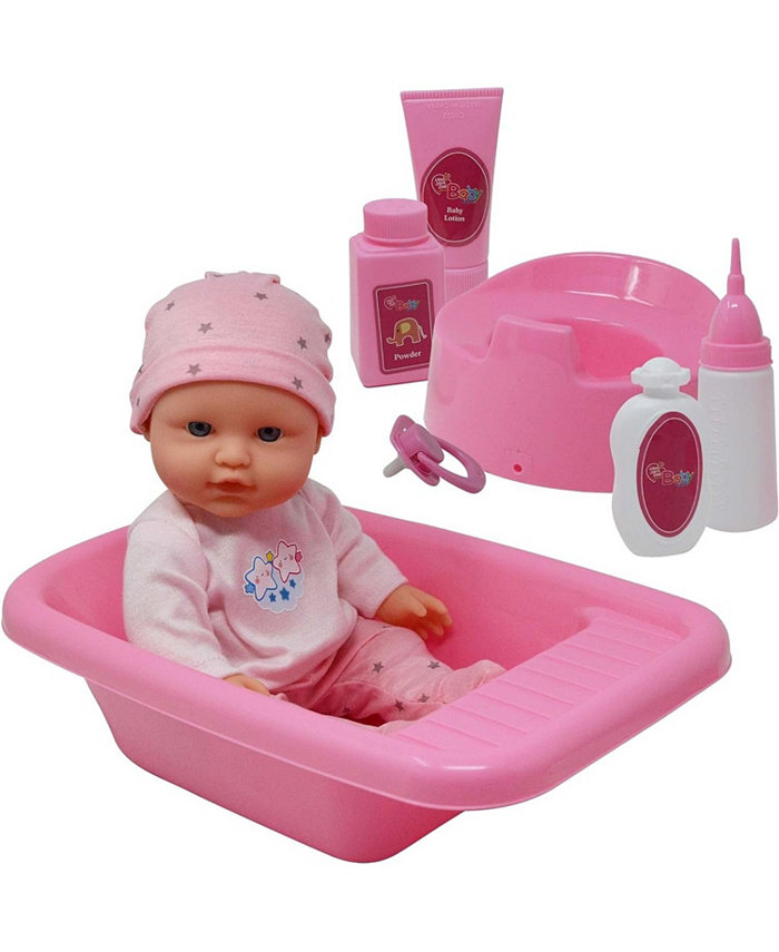 The New York Doll Collection 12 Inch Baby Doll Bath Time Playset