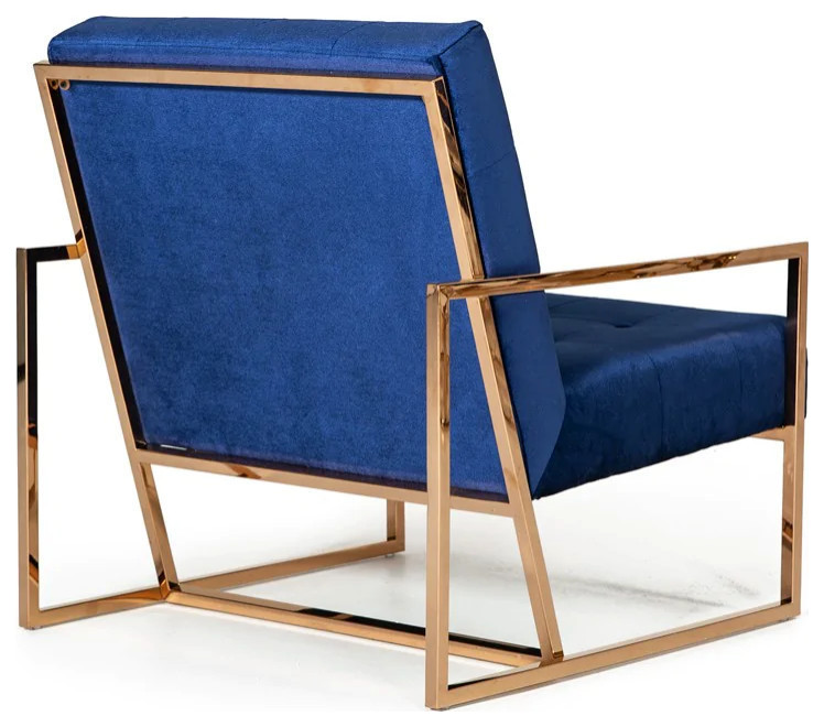 Dawson Modern Blue and Gold Accent Chair   Contemporary   Armchairs And Accent Chairs   by Rustic Home Furniture Deco  Houzz