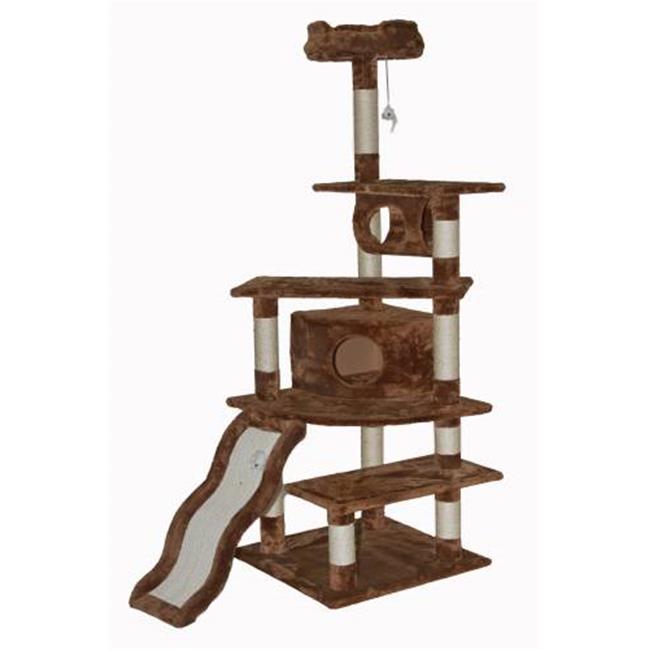 70 in. Brown Cat Tree Condo Furniture