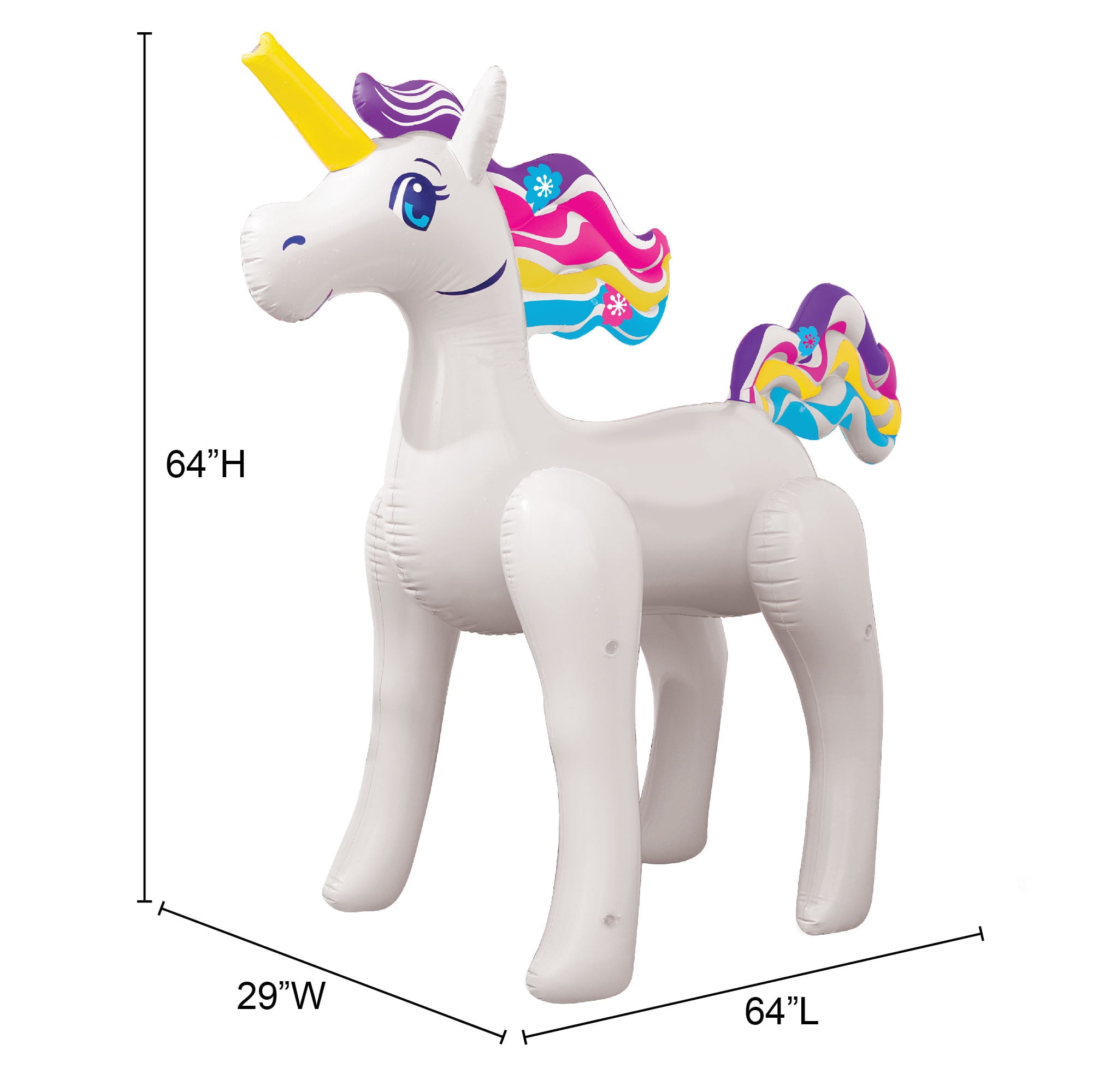 Play Day Large Unicorn Character Inflatable Sprinkler Pool Game， Ages 3 and up， Unisex