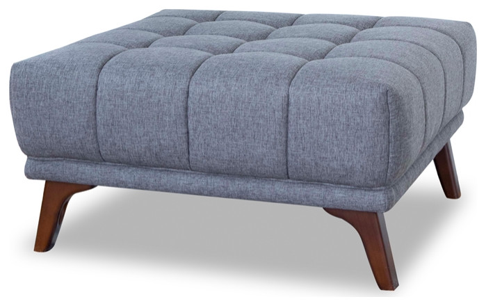 en Mid Century Modern Ottoman Fabric in Dark Gray   Midcentury   Footstools And Ottomans   by Homesquare  Houzz