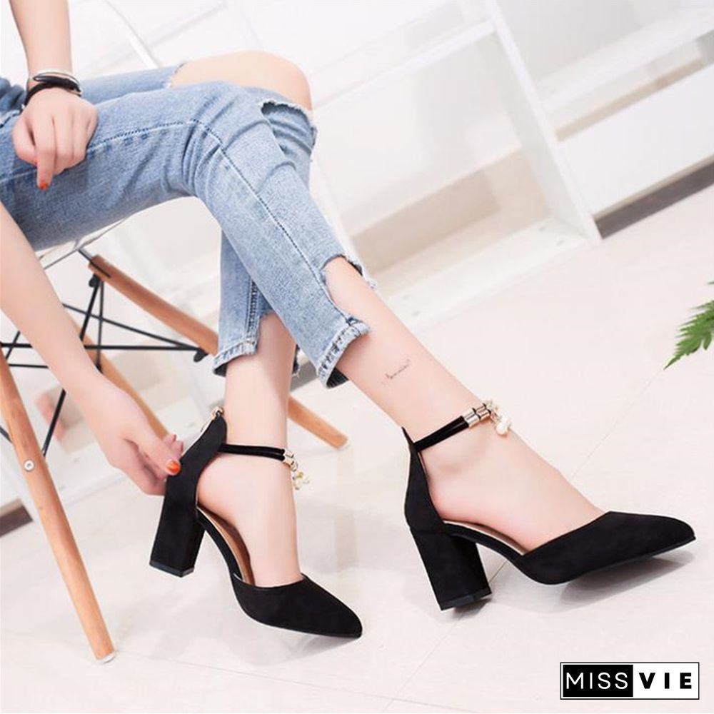 Summer Women Shoes Pointed Toe Pumps Dress Shoes High Heels Boat Shoes Wedding Shoes Tenis Feminino Side With S025