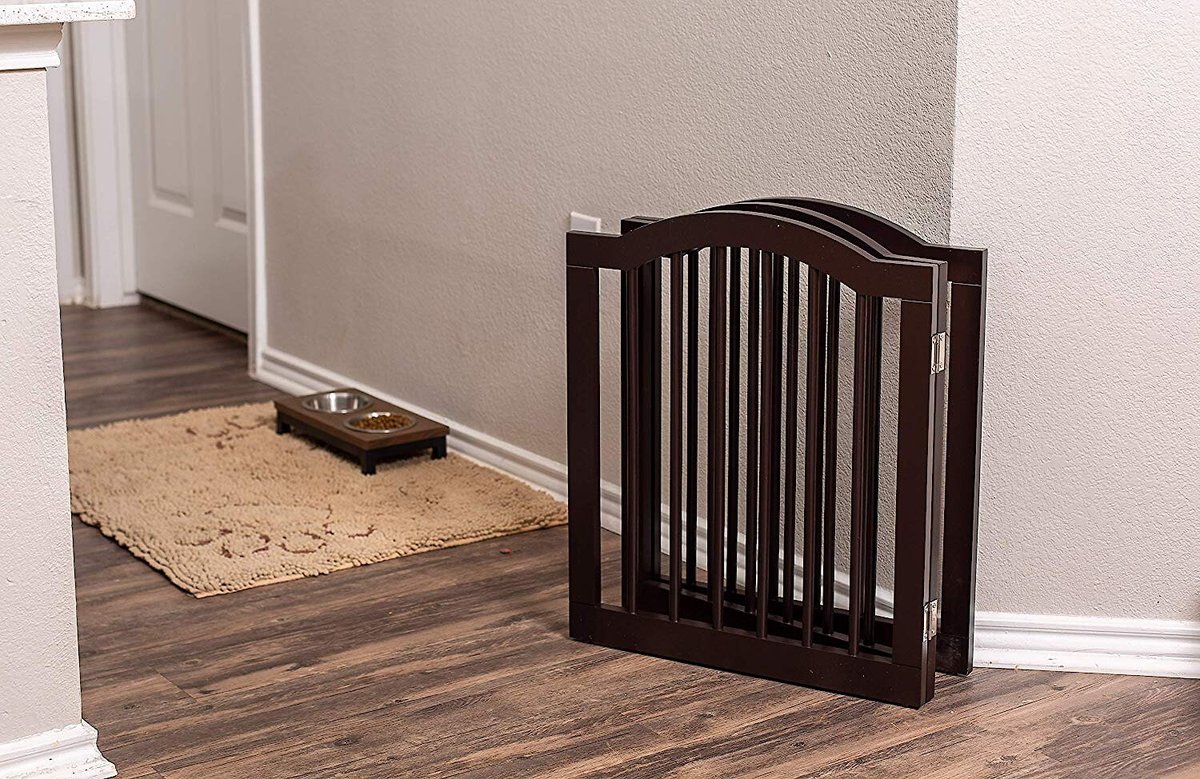 Internet's Best Traditional Arch Pet Gate， Espresso