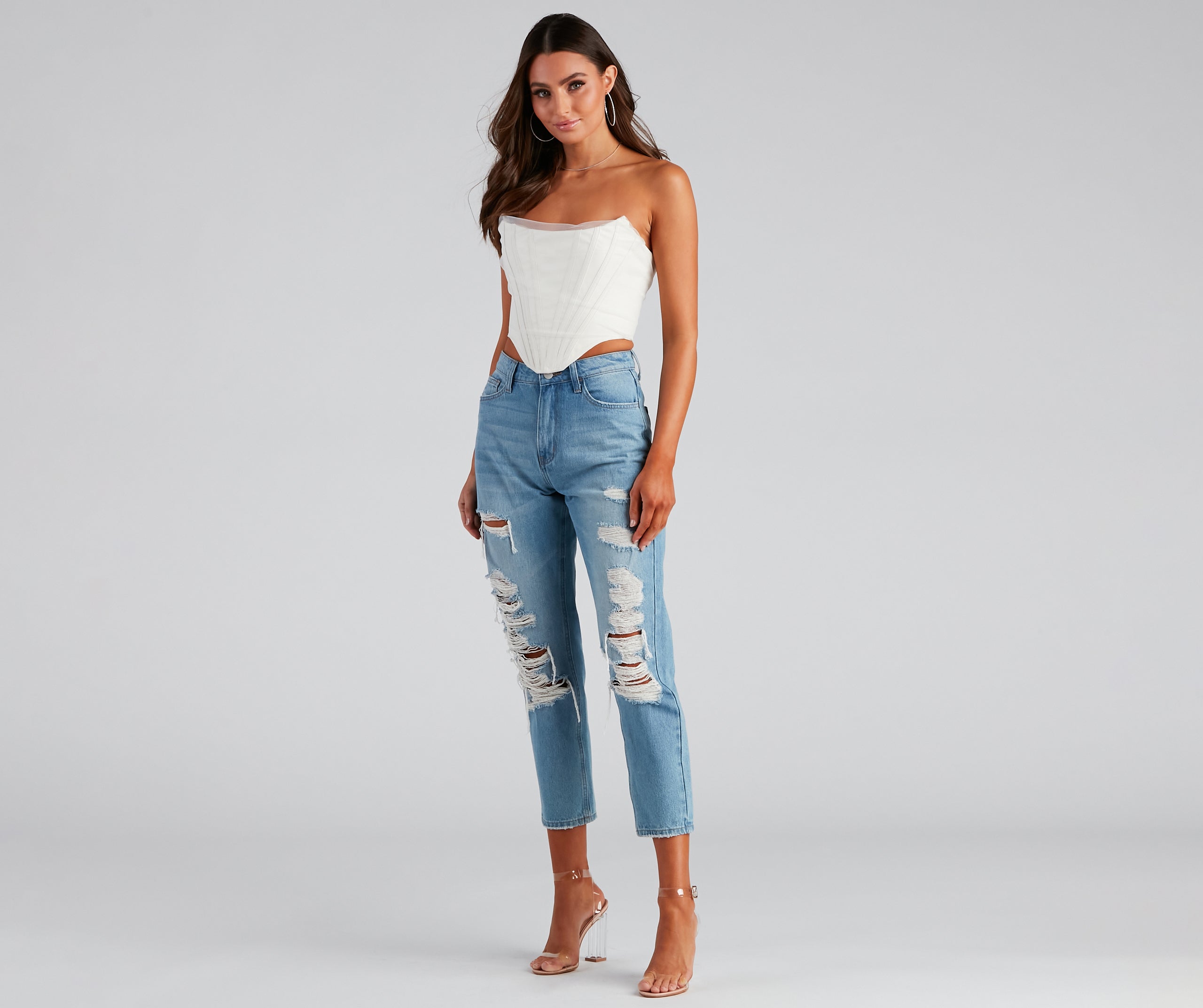 Ella Distressed Mom Jeans