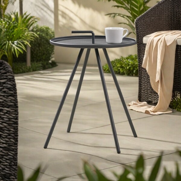 Black Circular Modern Minimalist Side Table