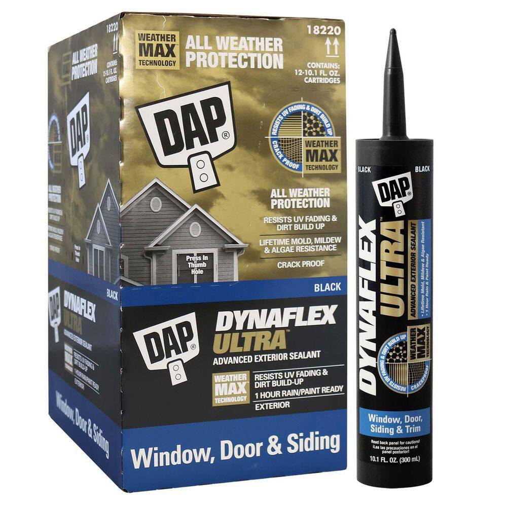 DAP Dynaflex Ultra 10.1 oz. Black Advanced Exterior Window Door and Siding Sealant (12-Pack) 7079818220