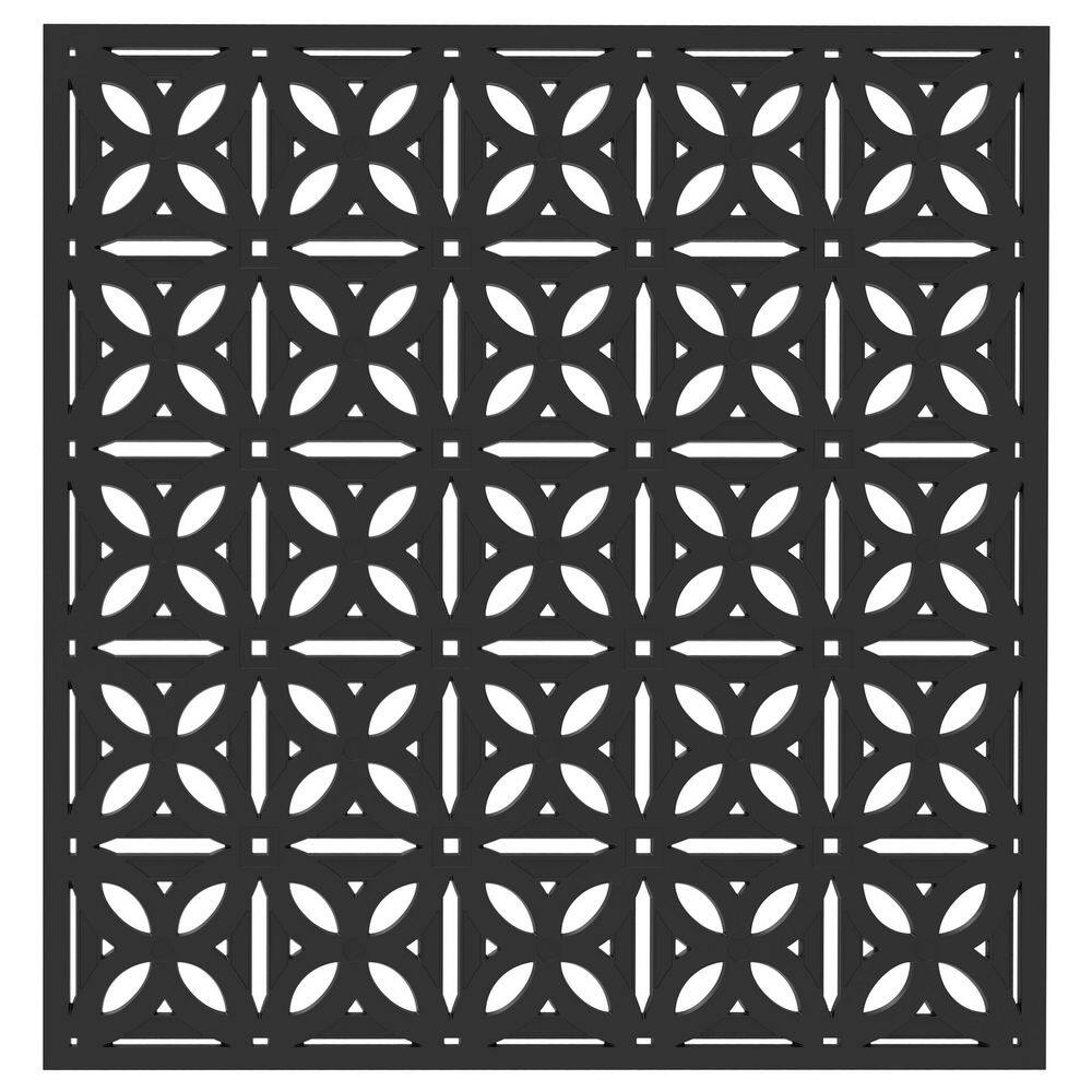 Matrix Modernist 35.4 in. x 35.4 in. Charcoal Recycled Polymer Decorative Screen Panel Wall Decor and Privacy Panel B-MO9090-CH-D