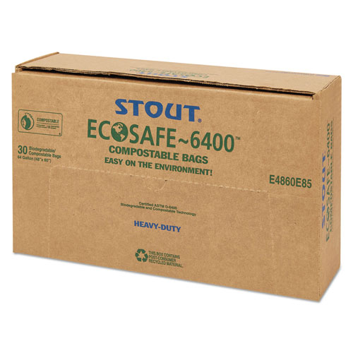 Stout EcoSafe-6400 Bags | 64 gal， 0.85 mil， 48