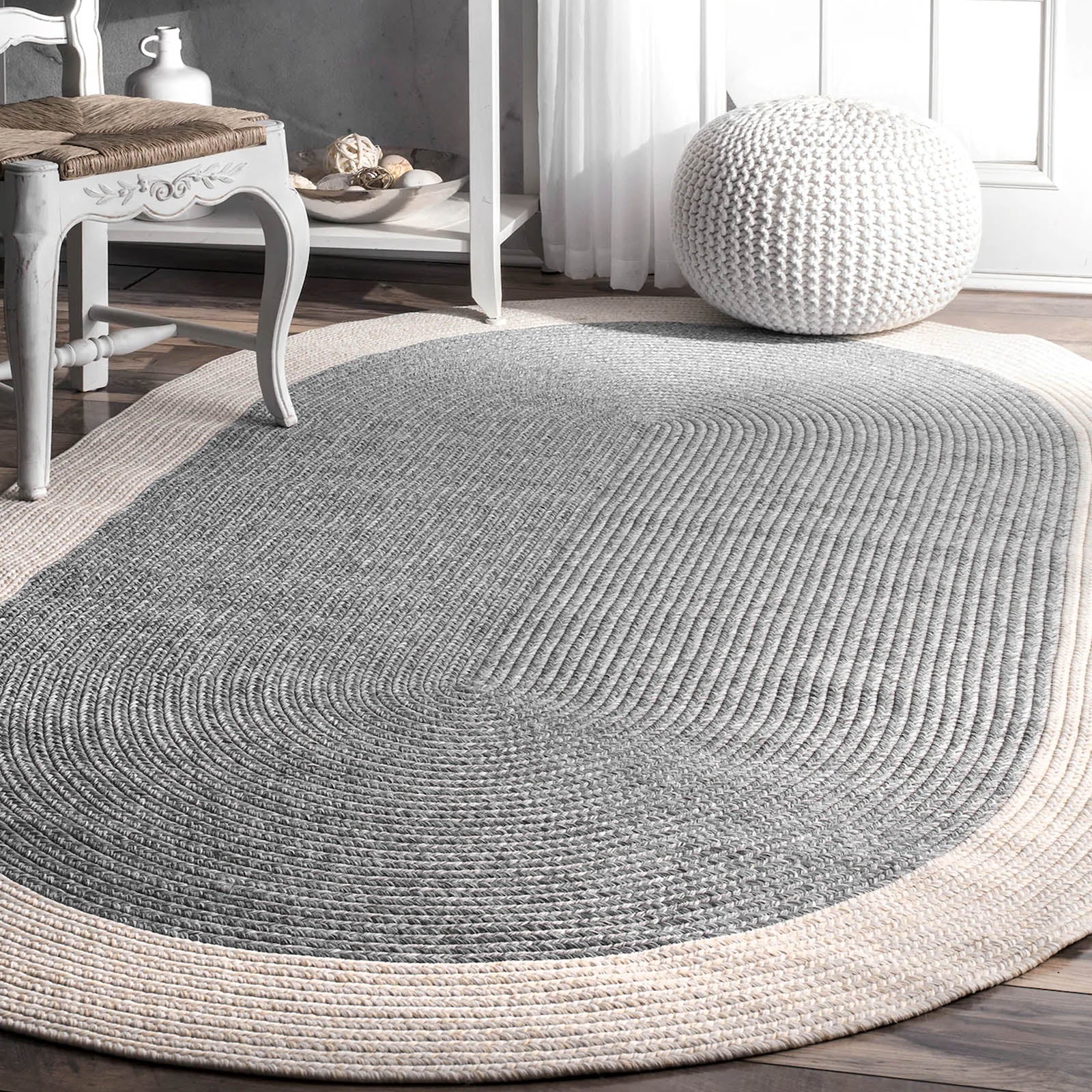 320X220 Cm Braided Handmade Jute Rug Jh-2349-Xl