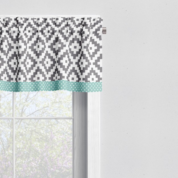 Bacati Love Grey mint Window Valance