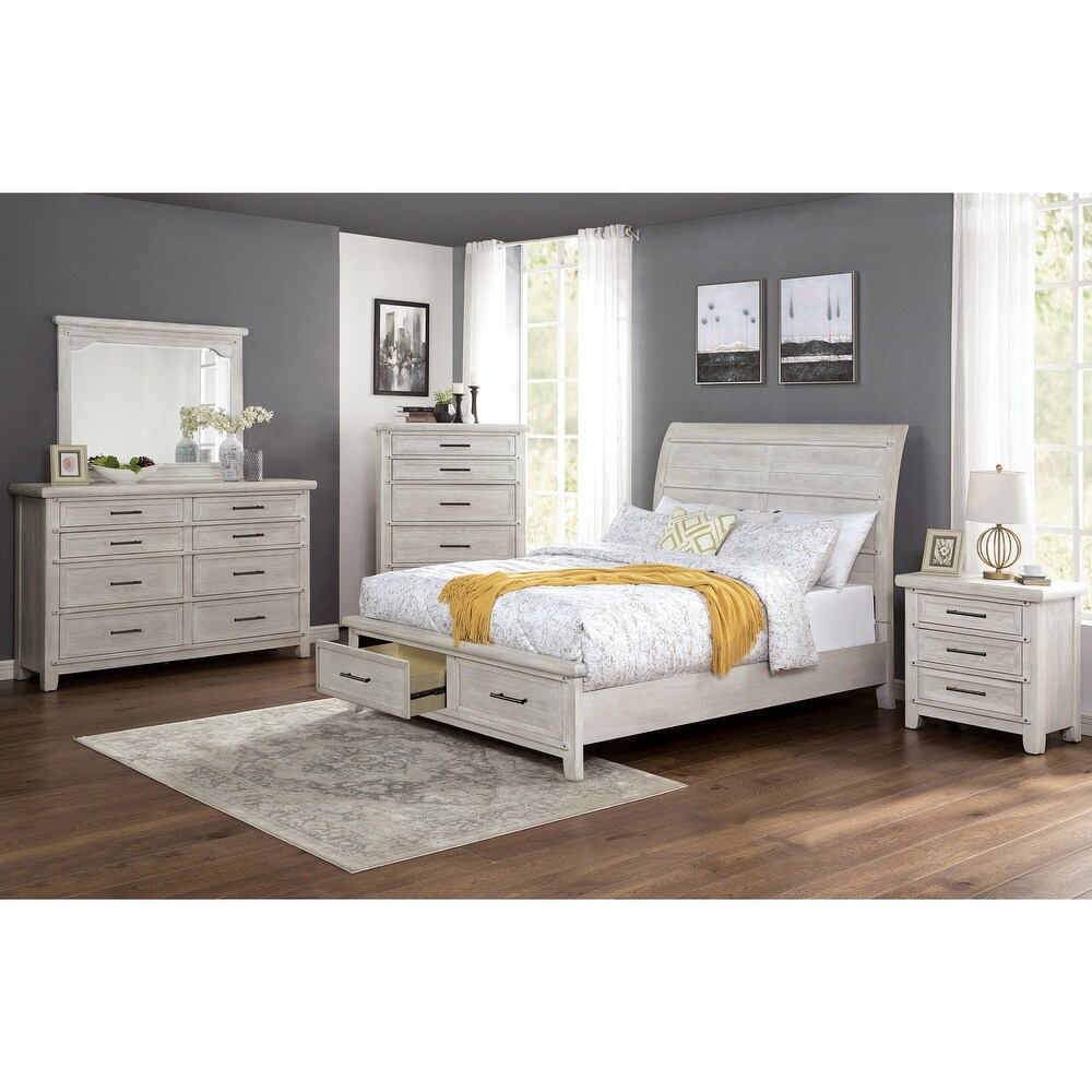 Tiwo Transitional White 2 piece 8 Drawer Dresser and Mirror Set by Furniture of America