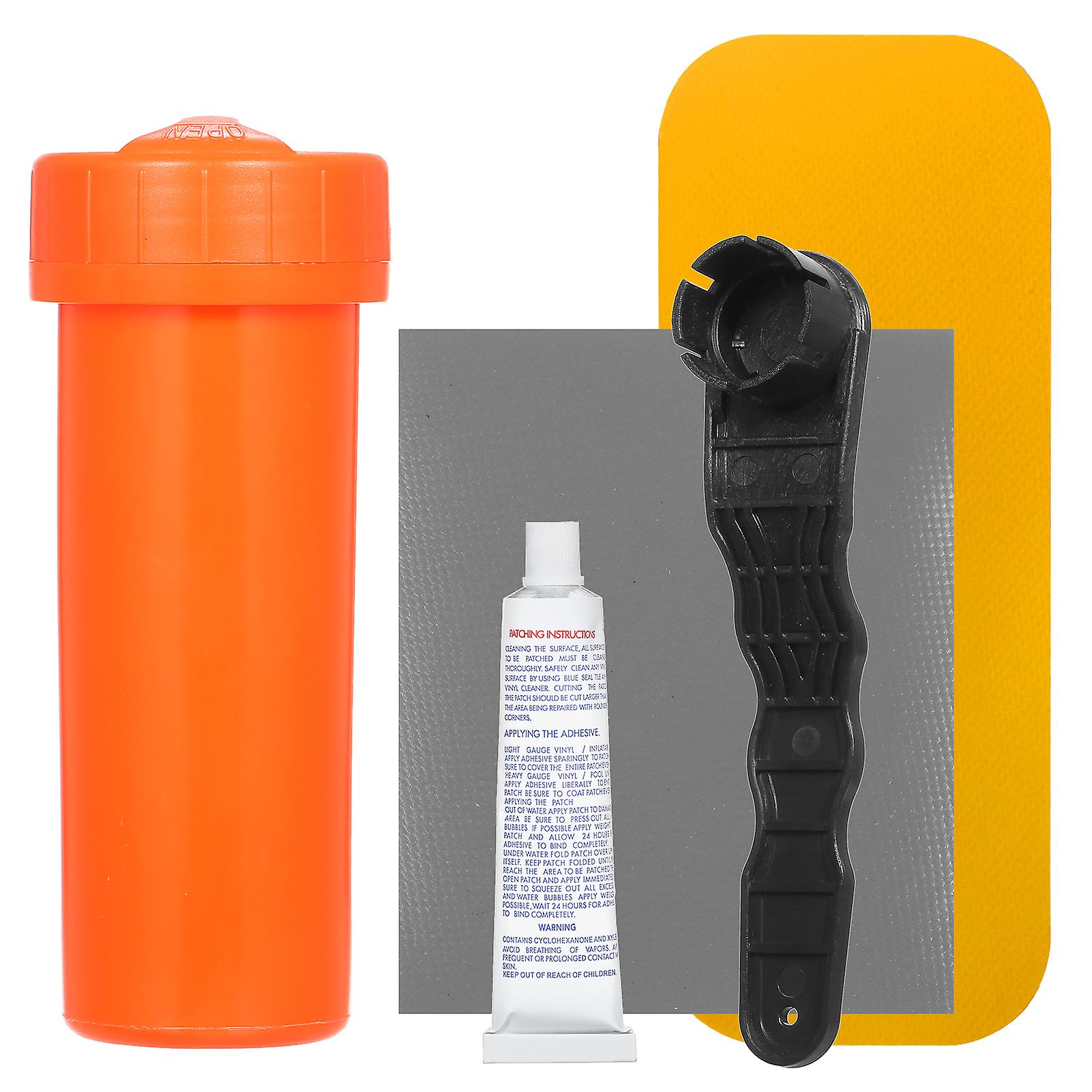 Sup Repair Kit With Pvc Patches Glue Wrench Storage Tube For Inflatable Kayak Boat Raft Surfboard