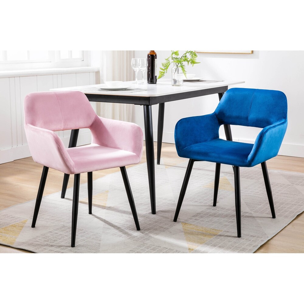 Porthos Home Giana Velvet/ Steel Dining Chairs (Set of 2)