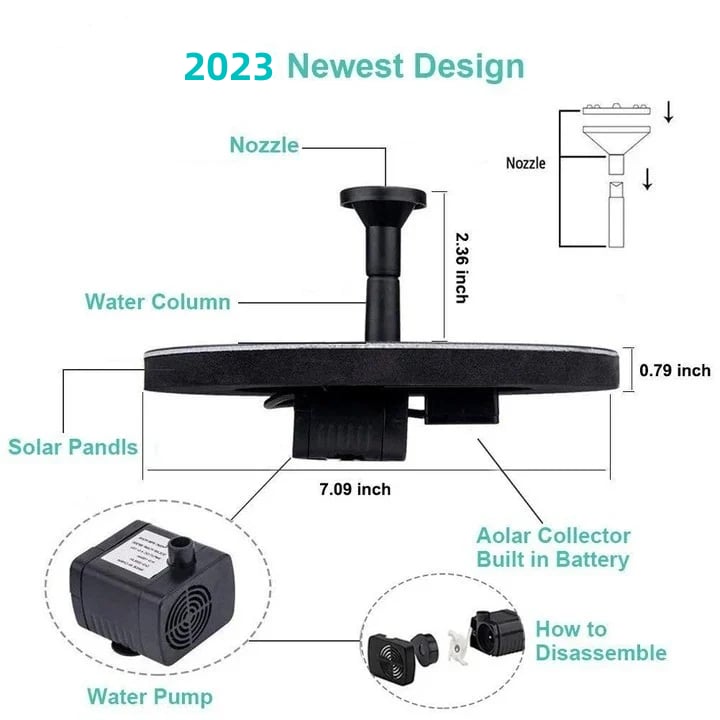 LAST DAY 60% OFFSolar-Powered Bird Fountain Kit