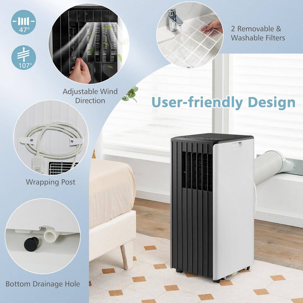 Costway 10000 BTU Portable Air Conditioner AC Unit 3-in-1 Cools 350 Sq. Ft. with Dehumidifier Remote in Black FP10347US-BK