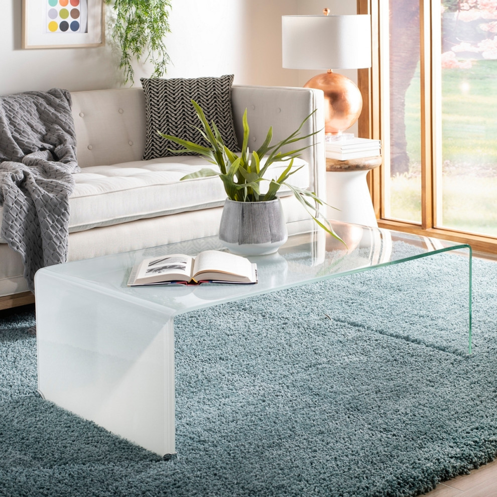 Stella Ombre Glass Coffee Table Clear/ White   Modern   Coffee Tables   by Virgil Stanis Design  Houzz