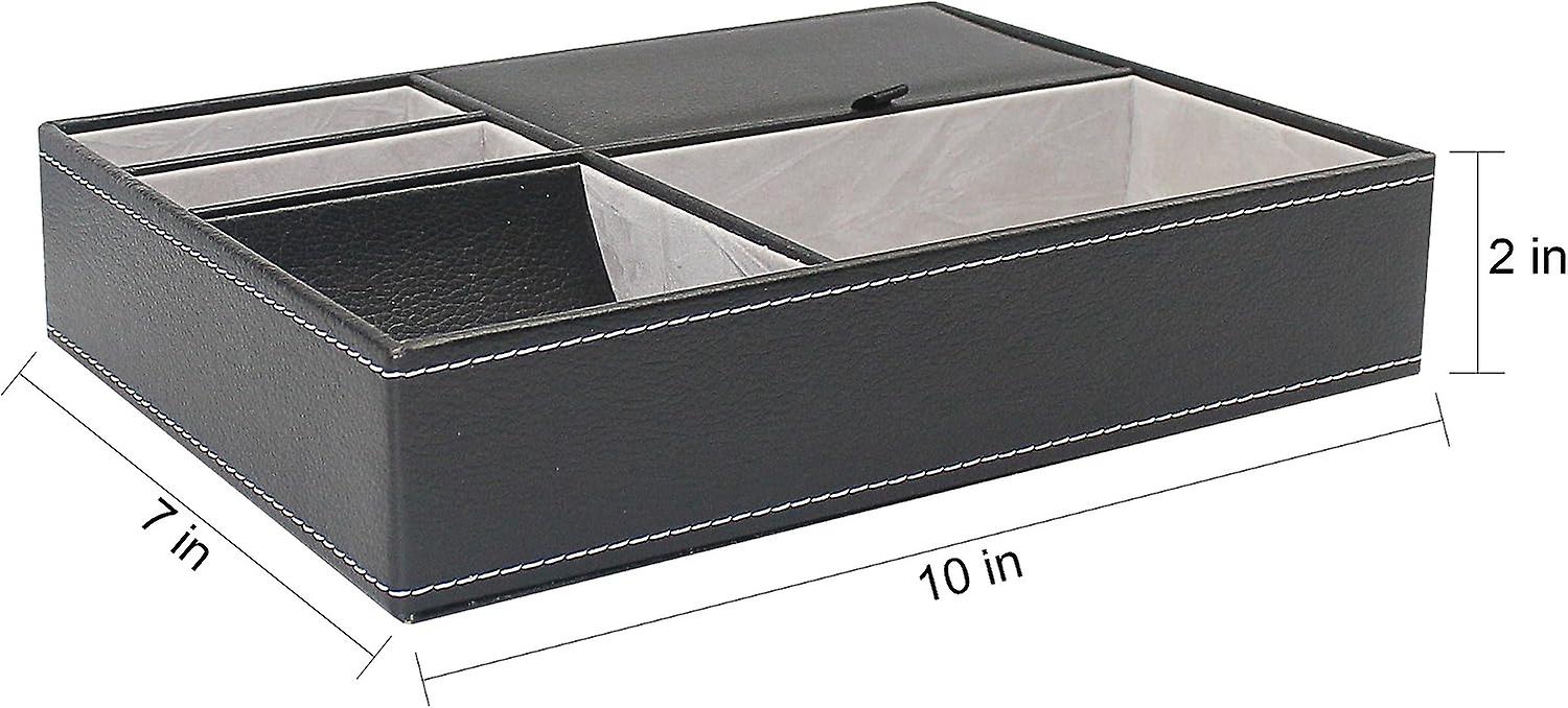 Artmusekits Maggift Faux Leather Valet Tray， Men's Dresser Top Organizer