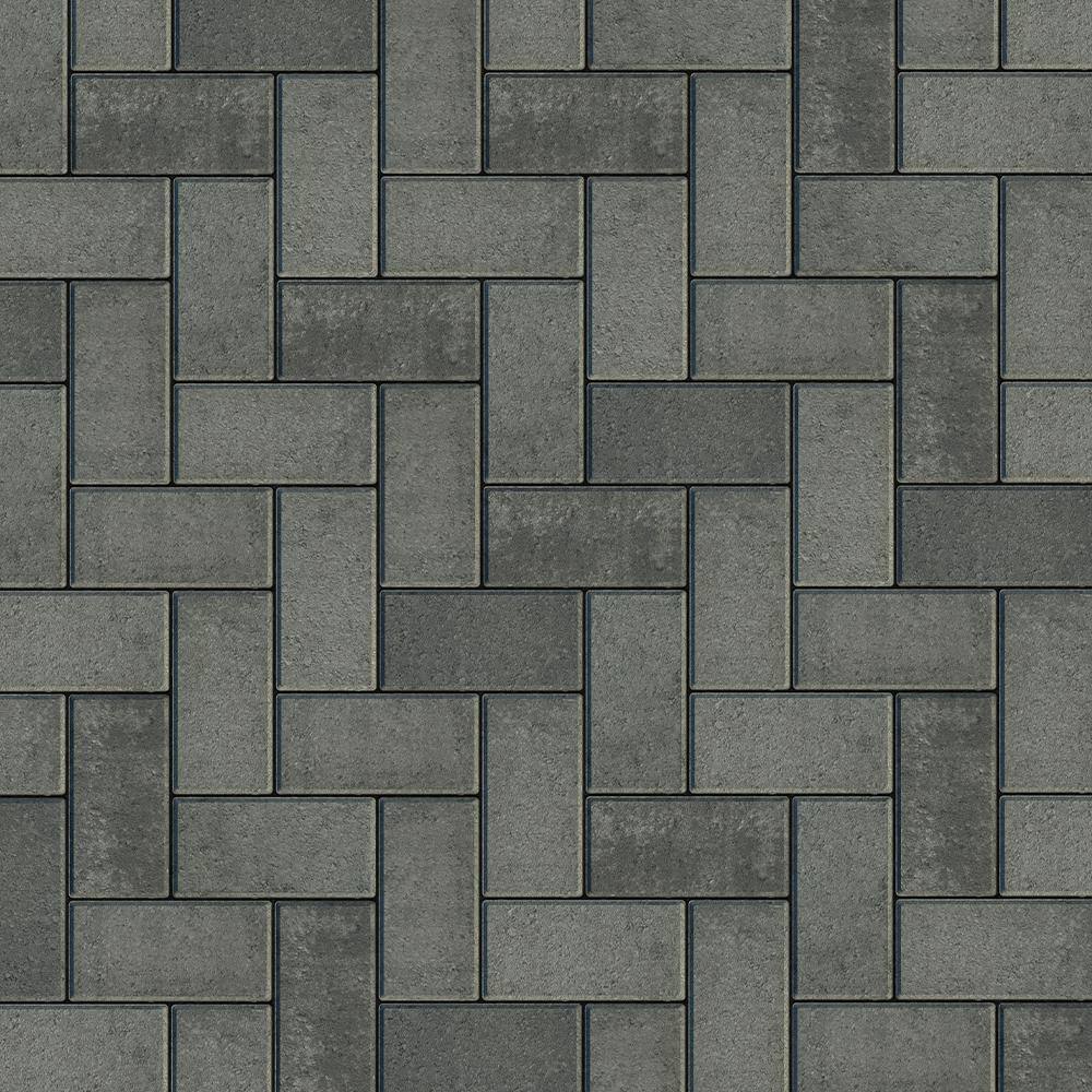 BELGARD 8 in. L x 4 in. W x 2.25 in. H 60mm Gray Granite Concrete Holland Pavers 10151402