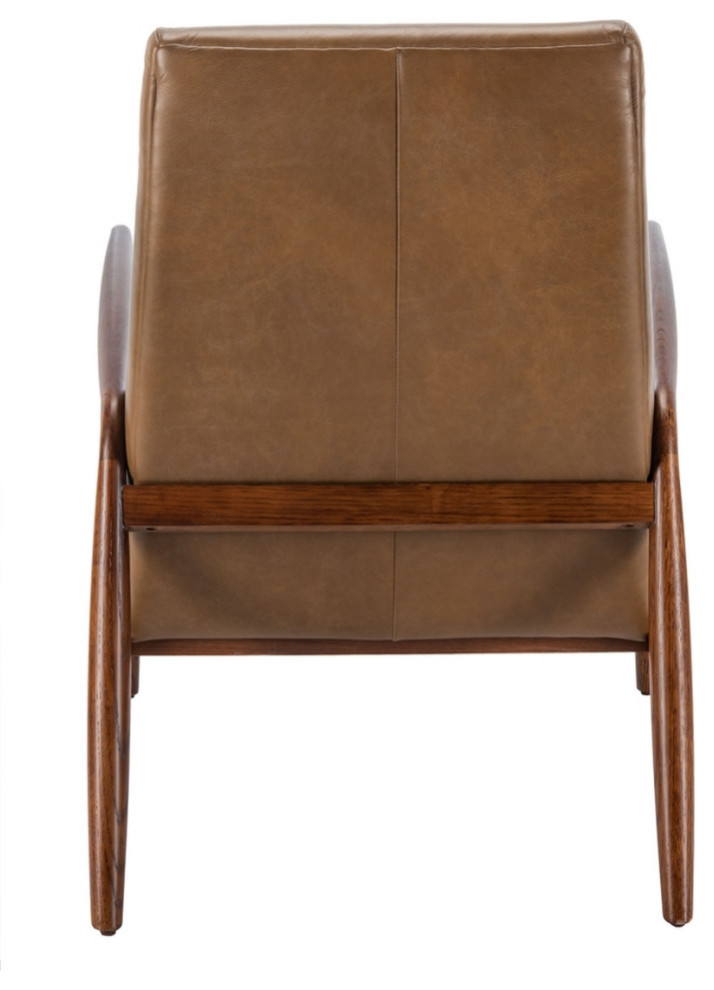 Sabello Channel Tufted Arm Chair Gingerbread/Dark Walnut   Midcentury   Armchairs And Accent Chairs   by V.S.D Furniture  Houzz