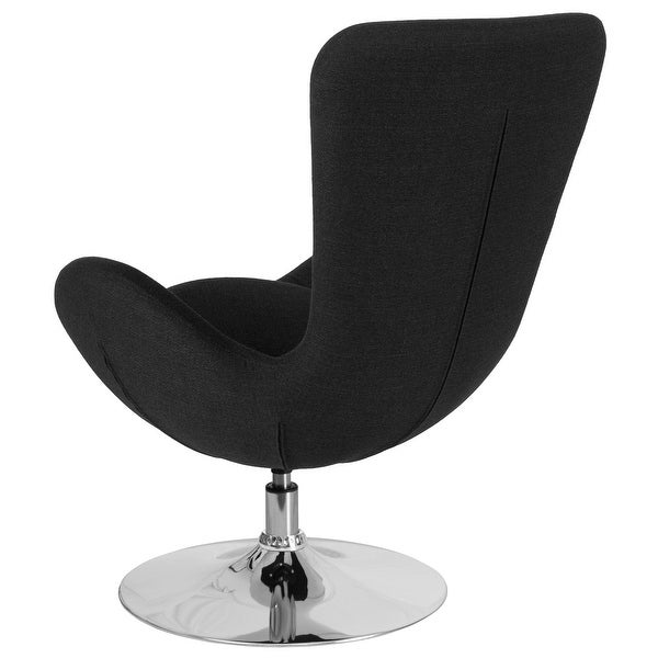 LeatherSoft Swivel Side Reception Chair with Bowed Seat