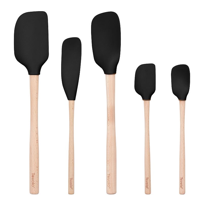 Tovolo Flex-Core 5-pc. Silicone Spatula with Wood Handle Set