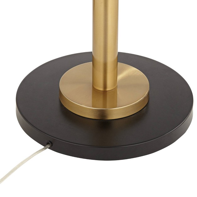 Tall Floor Lamp Warm Gold Matte Black Light Blaster Drum Shade For Living Room Bedroom