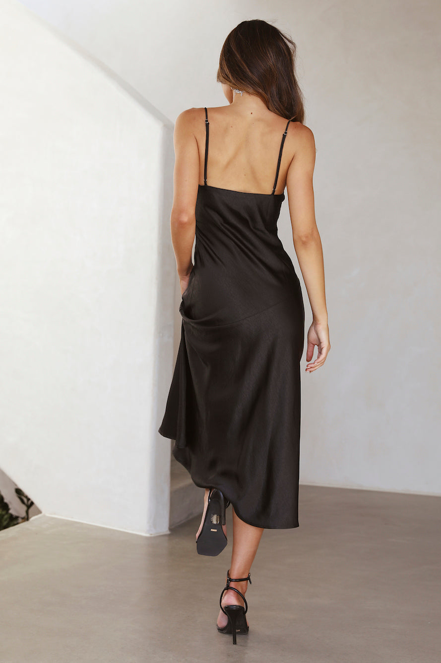 Lychee Martini Midi Dress Black