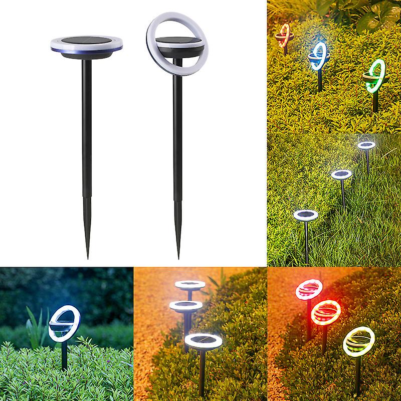 New Light Sensor 12led Plastic Rotating Colorful Garden Patio Ground Plug Solar Lawn Lights